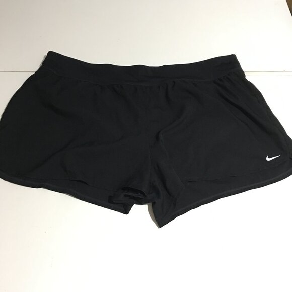 Nike Womens Size 3X Running Shorts Solid Black - Picture 1 of 11